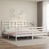 Image de vidaXL Cadre de lit sans matelas blanc 200x200 cm bois massif