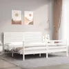 Image de vidaXL Cadre de lit sans matelas blanc 200x200 cm bois massif