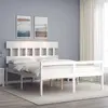 Image de vidaXL Lit pour personne âgée sans matelas blanc 160x200cm bois massif