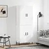 Image de vidaXL Buffet haut Blanc 69,5x34x180 cm Bois d'ingénierie