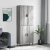 Image de vidaXL Buffet haut Sonoma gris 69,5x34x180 cm Bois d'ingénierie