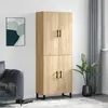 Image de vidaXL Buffet haut Chêne sonoma 69,5x34x180 cm Bois d'ingénierie