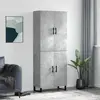 Image de vidaXL Buffet haut Gris béton 69,5x34x180 cm Bois d'ingénierie