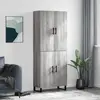 Image de vidaXL Buffet haut Sonoma gris 69,5x34x180 cm Bois d'ingénierie