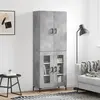 Image de vidaXL Buffet haut Gris béton 69,5x34x180 cm Bois d'ingénierie