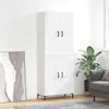 Image de vidaXL Buffet haut Blanc 69,5x34x180 cm Bois d'ingénierie