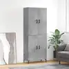 Image de vidaXL Buffet haut Gris béton 69,5x34x180 cm Bois d'ingénierie