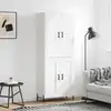Image de vidaXL Buffet haut Blanc 69,5x34x180 cm Bois d'ingénierie