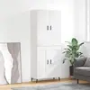 Image de vidaXL Buffet haut Blanc 69,5x34x180 cm Bois d'ingénierie