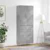 Image de vidaXL Buffet haut Gris béton 69,5x34x180 cm Bois d'ingénierie
