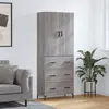 Image de vidaXL Buffet haut Sonoma gris 69,5x34x180 cm Bois d'ingénierie