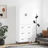 Image de vidaXL Buffet haut Blanc 69,5x34x180 cm Bois d'ingénierie