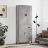 Image de vidaXL Buffet haut Sonoma gris 69,5x34x180 cm Bois d'ingénierie