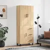 Image de vidaXL Buffet haut Chêne sonoma 69,5x34x180 cm Bois d'ingénierie