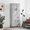 Image de vidaXL Buffet haut Gris béton 69,5x34x180 cm Bois d'ingénierie