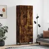 Image de vidaXL Buffet haut Chêne fumé 69,5x34x180 cm Bois d'ingénierie