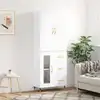 Image de vidaXL Buffet haut Blanc 69,5x34x180 cm Bois d'ingénierie
