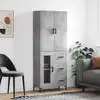 Image de vidaXL Buffet haut Gris béton 69,5x34x180 cm Bois d'ingénierie