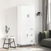 Image de vidaXL Buffet haut Blanc 69,5x34x180 cm Bois d'ingénierie