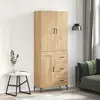 Image de vidaXL Buffet haut Chêne sonoma 69,5x34x180 cm Bois d'ingénierie