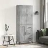 Image de vidaXL Buffet haut Gris béton 69,5x34x180 cm Bois d'ingénierie