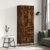 Image de vidaXL Buffet haut Chêne fumé 69,5x34x180 cm Bois d'ingénierie