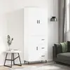 Image de vidaXL Buffet haut Blanc 69,5x34x180 cm Bois d'ingénierie