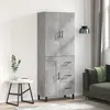 Image de vidaXL Buffet haut Gris béton 69,5x34x180 cm Bois d'ingénierie