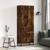 Image de vidaXL Buffet haut Chêne fumé 69,5x34x180 cm Bois d'ingénierie