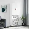 Image de vidaXL Buffet haut Blanc 69,5x34x180 cm Bois d'ingénierie