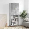 Image de vidaXL Buffet haut Gris béton 69,5x34x180 cm Bois d'ingénierie