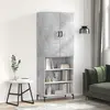 Image de vidaXL Buffet haut Gris béton 69,5x34x180 cm Bois d'ingénierie