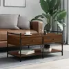 Image de vidaXL Table basse chêne marron 99x50x50 cm bois d'ingénierie