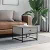 Image de vidaXL Table basse sonoma gris 51x51x40 cm bois d'ingénierie