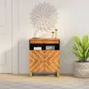 Image de vidaXL Armoire latérale marron et noir 60x33,5x75 cm bois de manguier