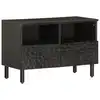 Image de vidaXL Meuble TV noir 70x33x46 cm bois massif de manguier