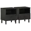Image de vidaXL Tables de chevet 2 pcs noir 40x33x46 cm bois de manguier solide