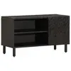 Image de vidaXL Meuble TV noir 80x31x46 cm bois massif de manguier