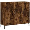 Image de vidaXL Dressoir 90x34x80 cm bewerkt hout gerookt eikenkleurig