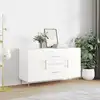 Image de vidaXL Buffet blanc brillant 100x36x60 cm bois d'ingénierie