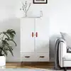 Image de vidaXL Buffet haut blanc brillant 69,5x31x115 cm bois d'ingénierie