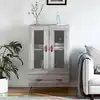 Image de vidaXL Buffet haut sonoma gris 69,5x31x115 cm bois d'ingénierie
