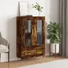 Image de vidaXL Buffet haut chêne fumé 69,5x31x115 cm bois d'ingénierie