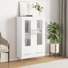 Image de vidaXL Buffet haut blanc 69,5x31x115 cm bois d'ingénierie
