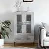Image de vidaXL Buffet haut gris béton 69,5x31x115 cm bois d'ingénierie