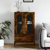 Image de vidaXL Buffet haut chêne fumé 69,5x31x115 cm bois d'ingénierie