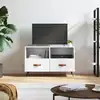 Image de vidaXL Meuble TV Blanc brillant 80x36x50 cm Bois d'ingénierie