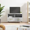 Image de vidaXL Meuble TV Gris béton 80x36x50 cm Bois d'ingénierie