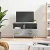 Image de vidaXL Meuble TV Gris béton 80x36x50 cm Bois d'ingénierie