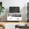 Image de vidaXL Meuble TV Blanc brillant 80x36x50 cm Bois d'ingénierie